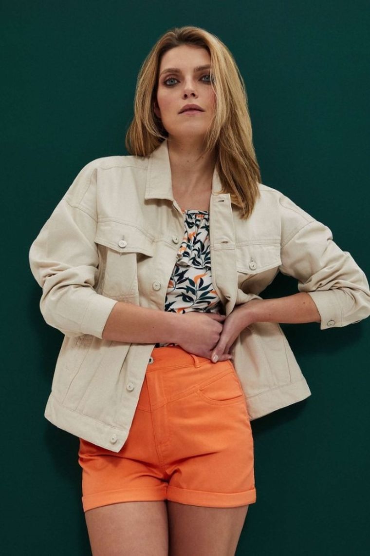 Szorty damskie, pomarańczowe, Moodo