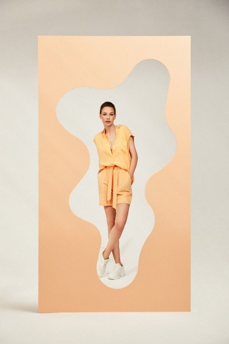 Szorty damskie, pomarańczowe, Moodo