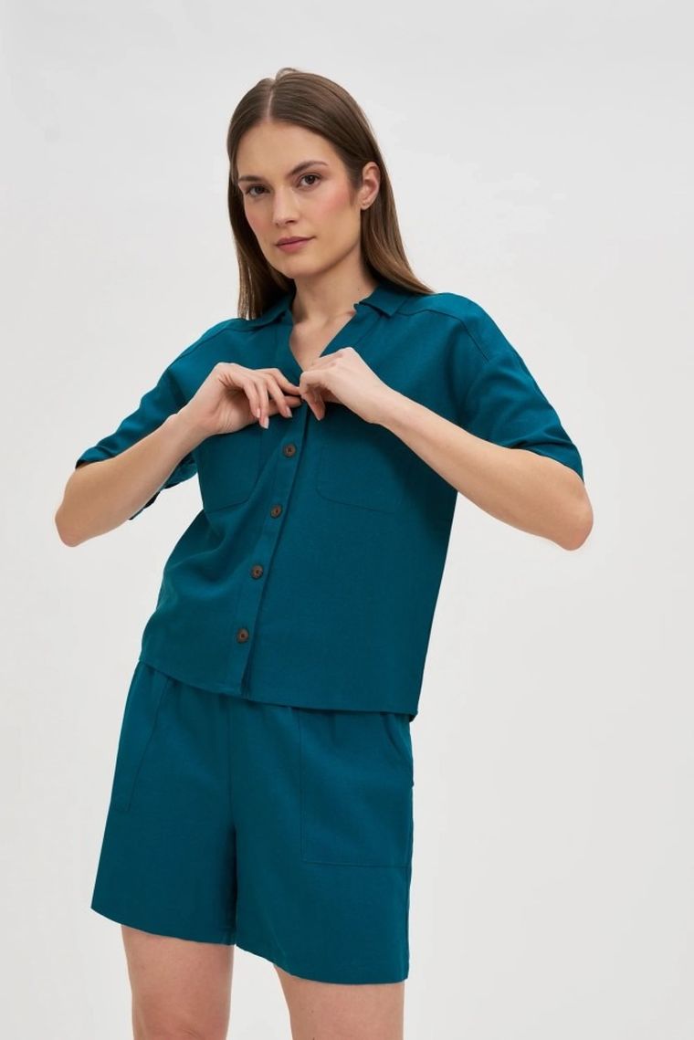 Szorty damskie, turkusowe, Moodo