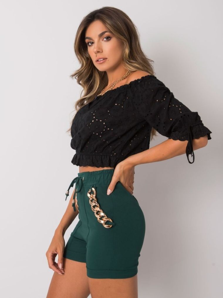 Szorty damskie, zielone, Italy Moda