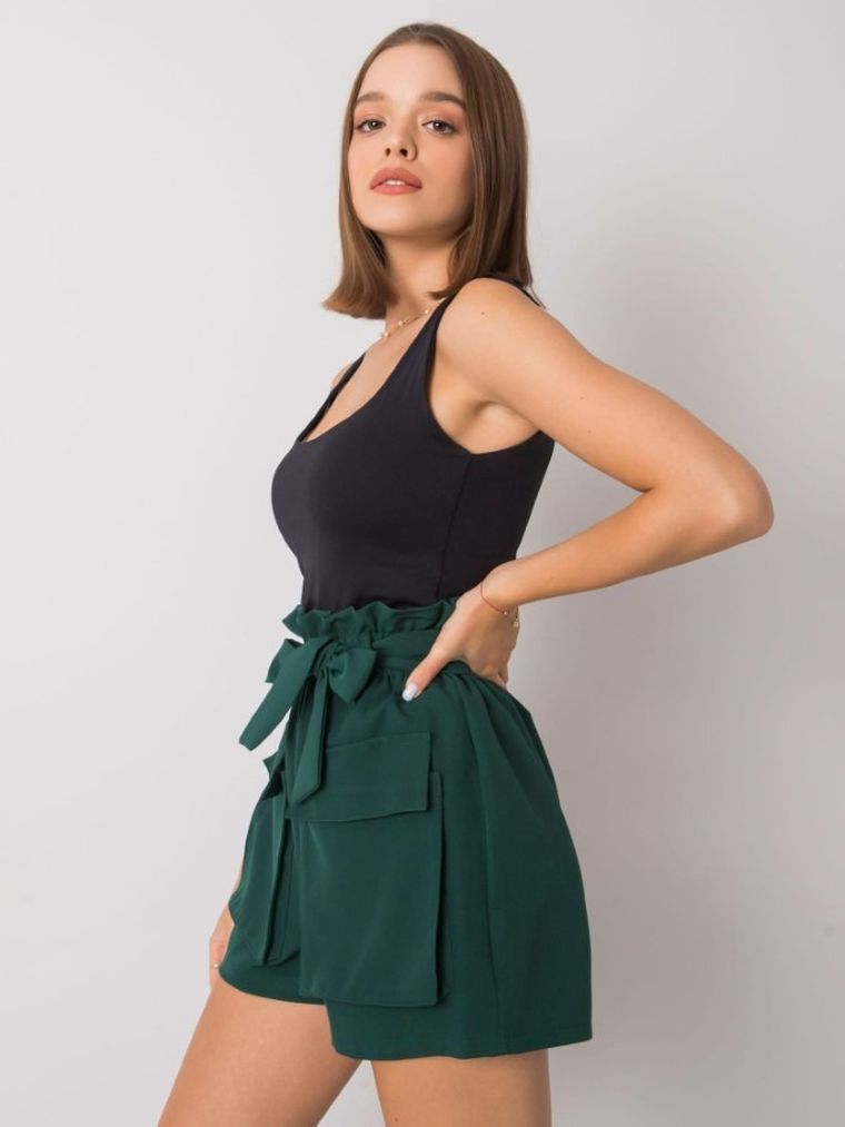 Szorty damskie, zielone, Italy Moda