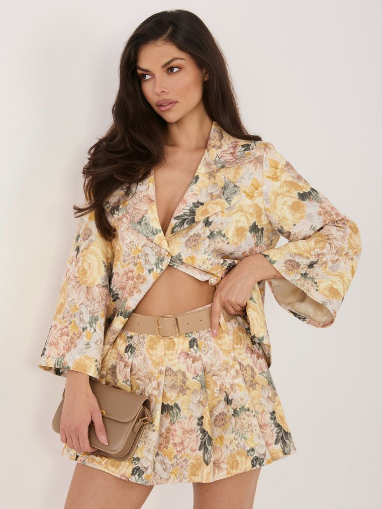 Szorty damskie, żółte, Italy Moda