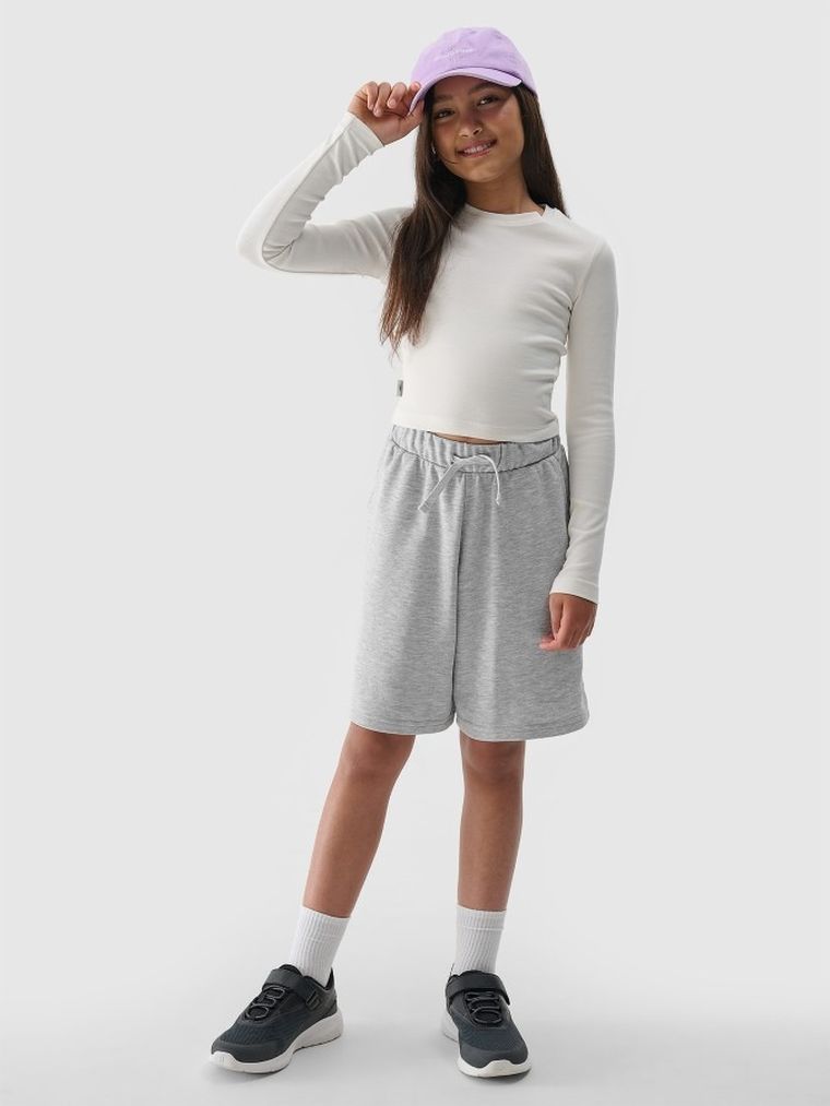 Szorty dziecięce, szare, 4F