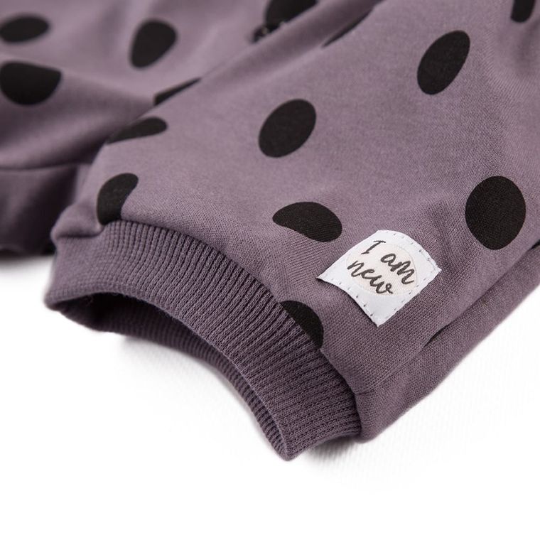 Szorty dziewczęce, grafitowe, grochy, Eevi