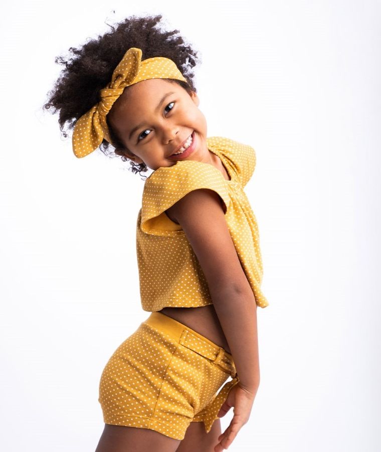 Szorty dziewczęce, musztardowe, Nicol