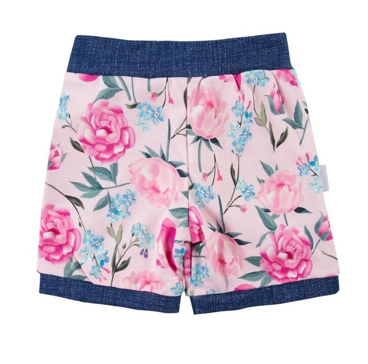 Szorty dziewczęce, różowe, kwiaty, Eevi