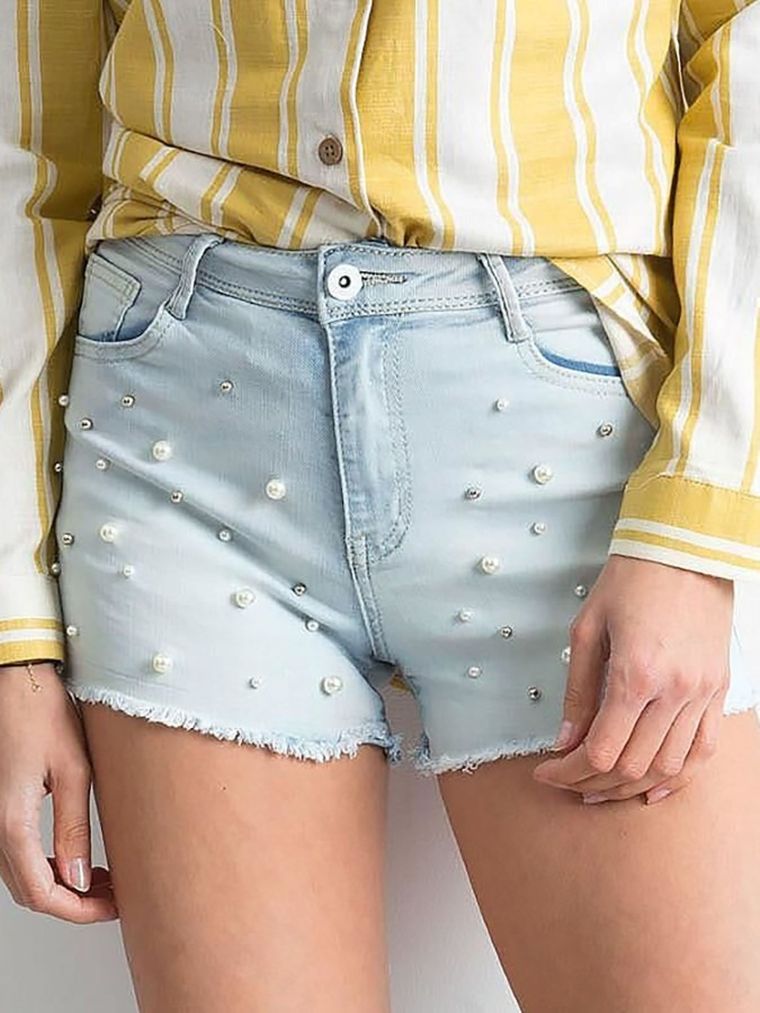 Szorty jeansowe damskie, niebieskie, Factory Price