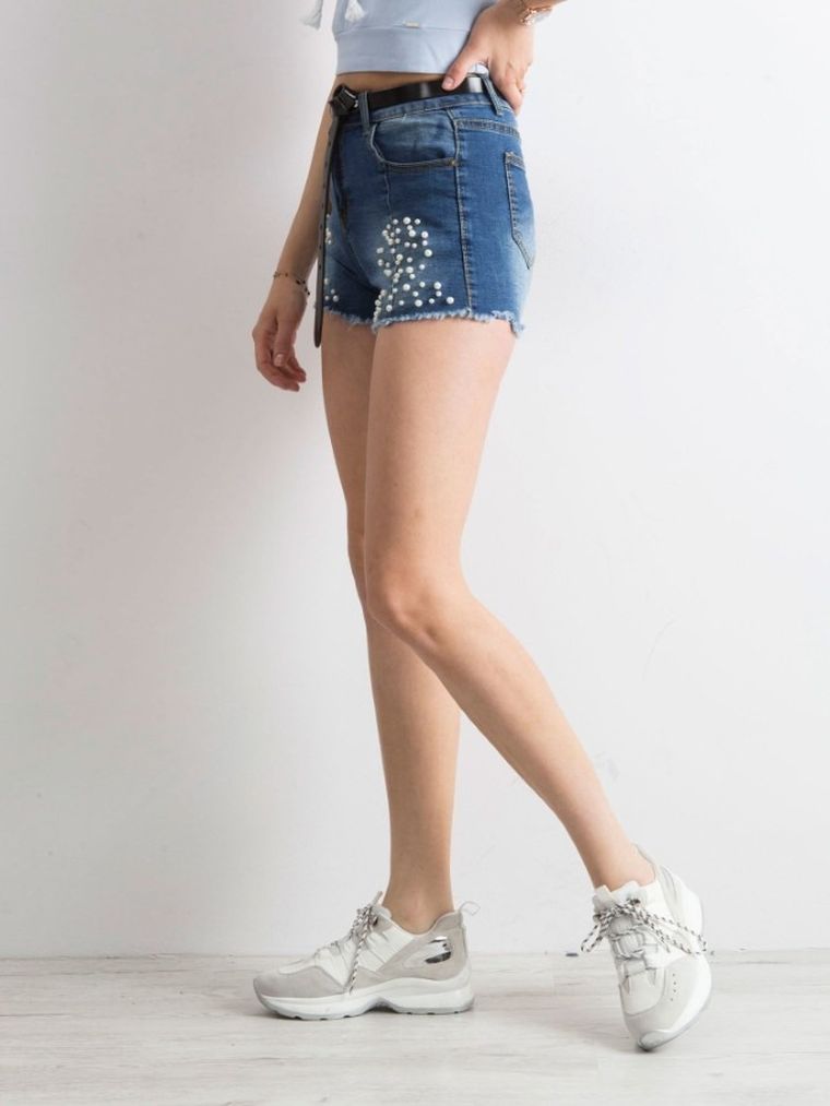 Szorty jeansowe damskie, niebieskie, Factory Price