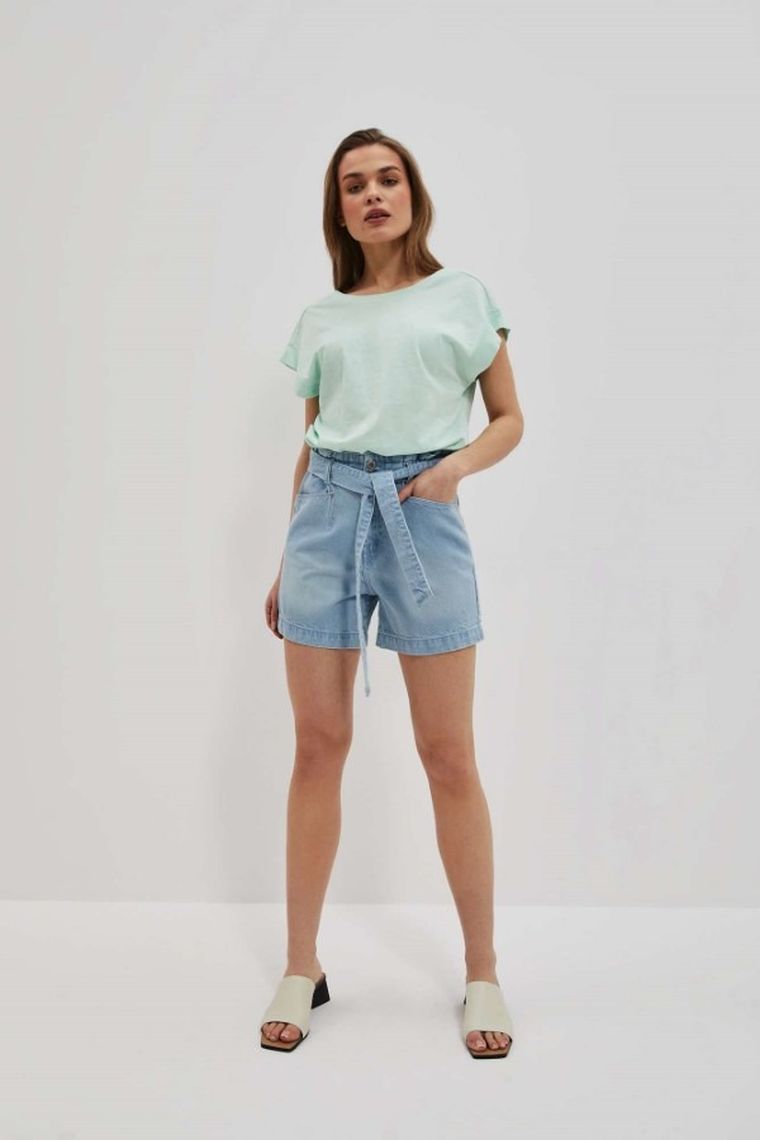 Szorty jeansowe damskie, niebieskie, Moodo