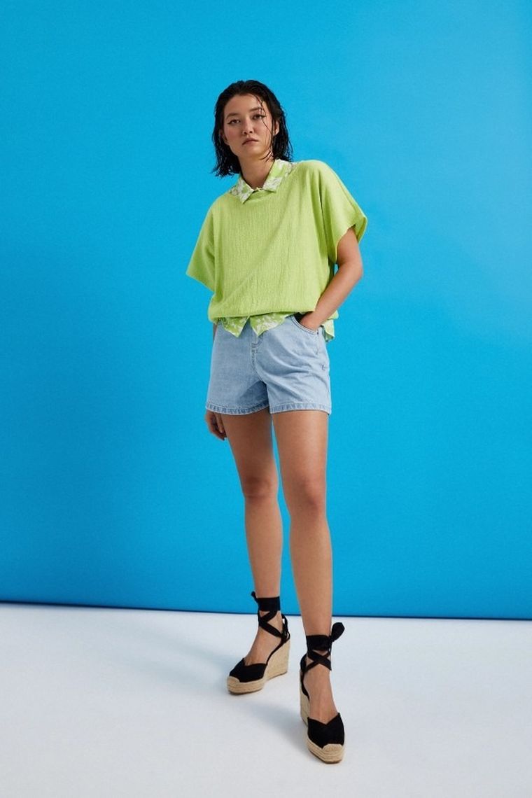 Szorty jeansowe damskie, niebieskie, Moodo