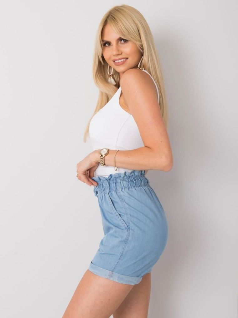 Szorty jeansowe damskie, niebieskie, Rue Paris