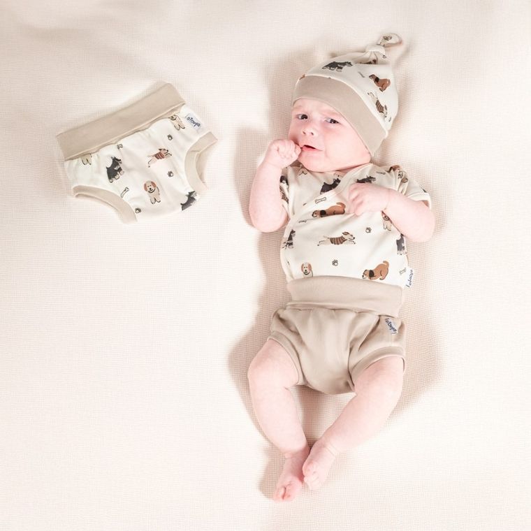 Szorty niemowlęce, bloomersy, beżowe, zestaw, 2 szt., Nicol