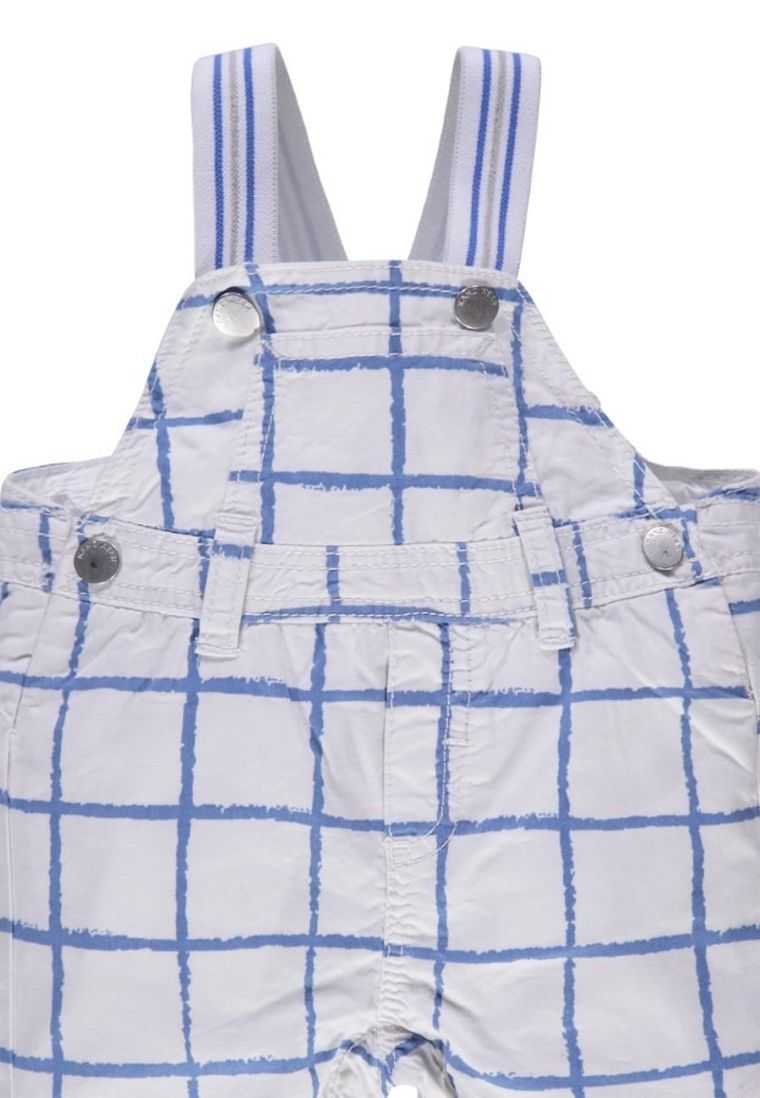 Szorty ogrodniczki chłopięce, białe, Kanz