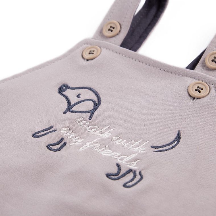 Szorty ogrodniczki chłopięce, szare, Eevi