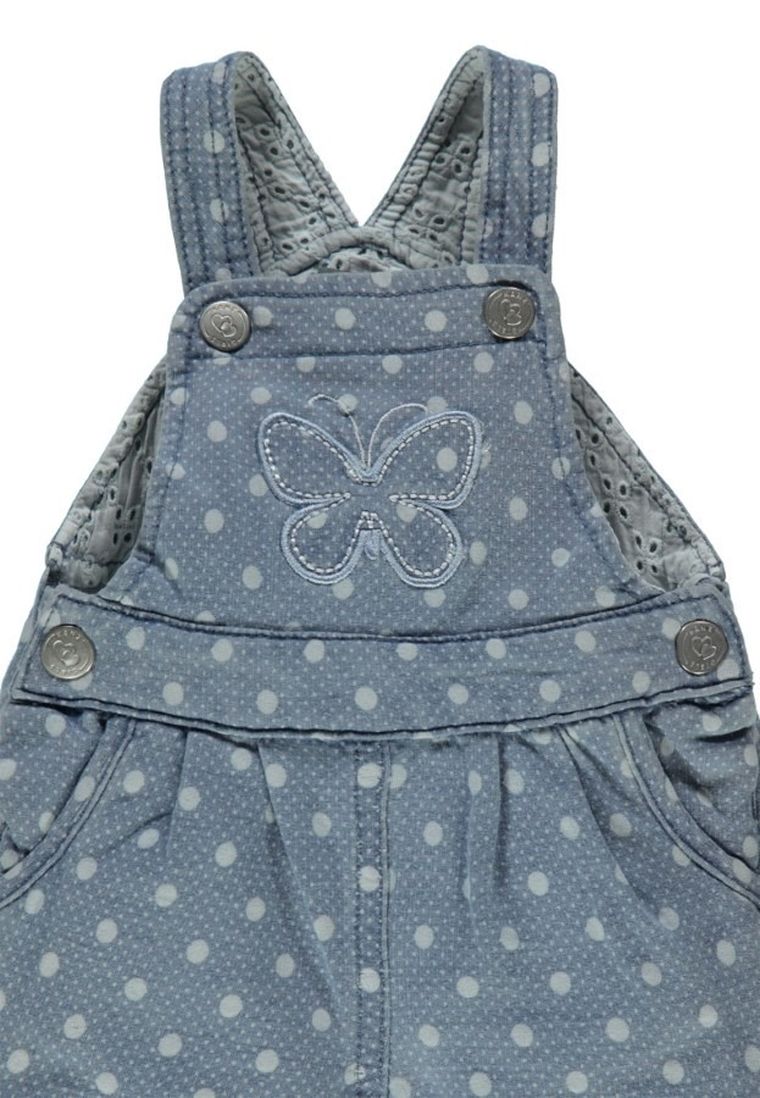 Szorty ogrodniczki jeansowe dziewczęce, denim, Kanz