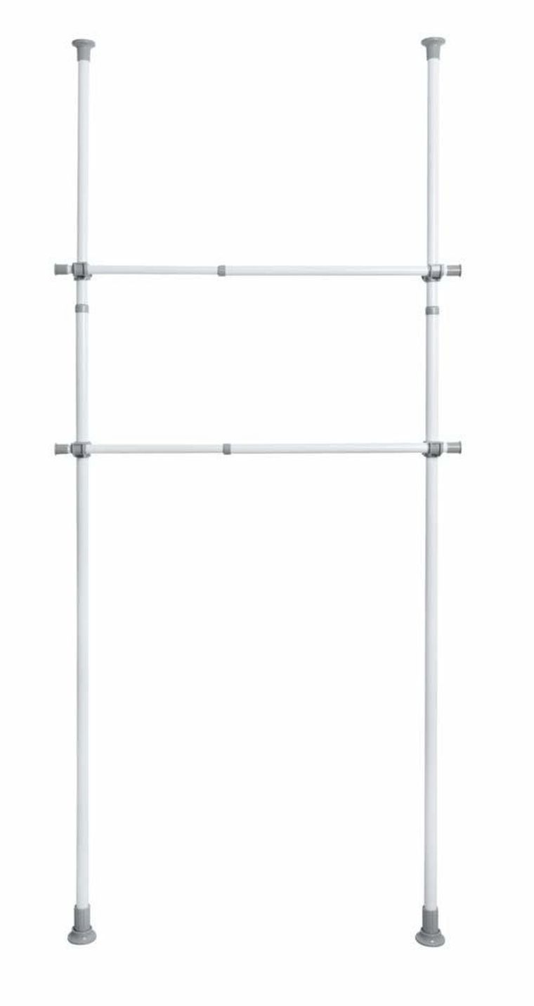 Szyna do garderoby, drążek do ubrań, Herkules 2 szt., 75-120 cm