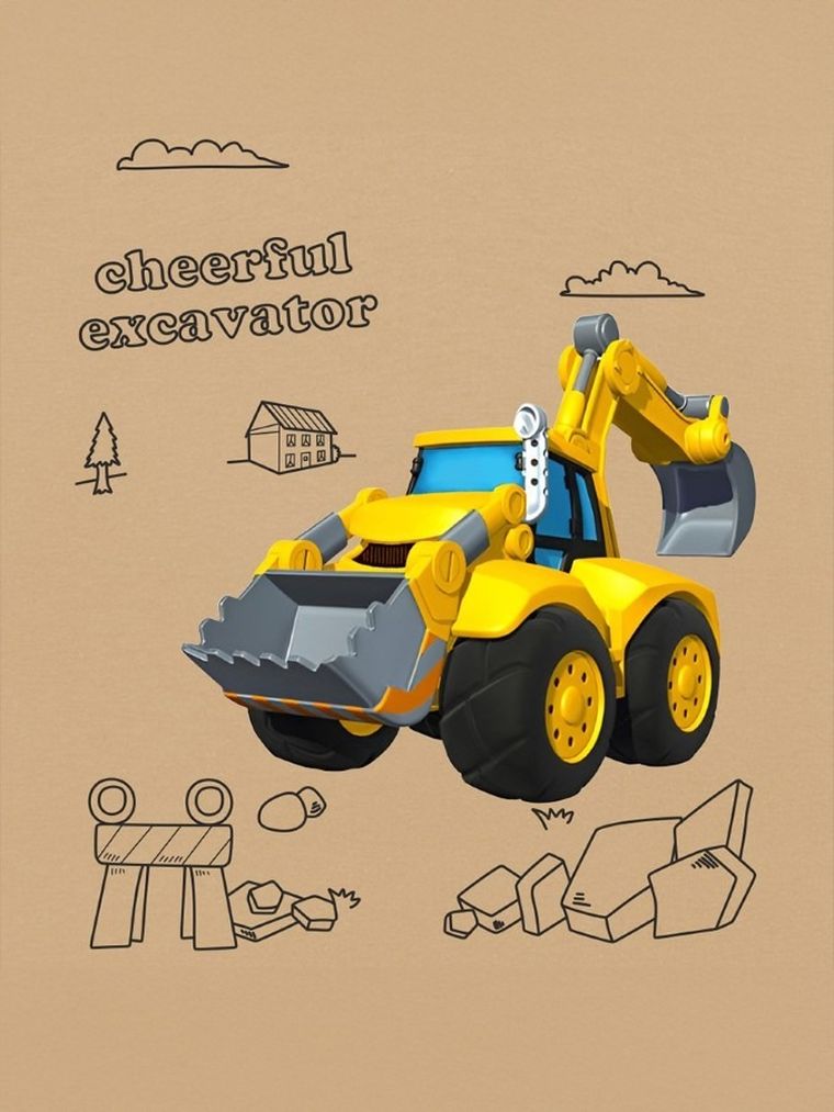 T-shirt chłopięcy, beżowy, Tup Tup