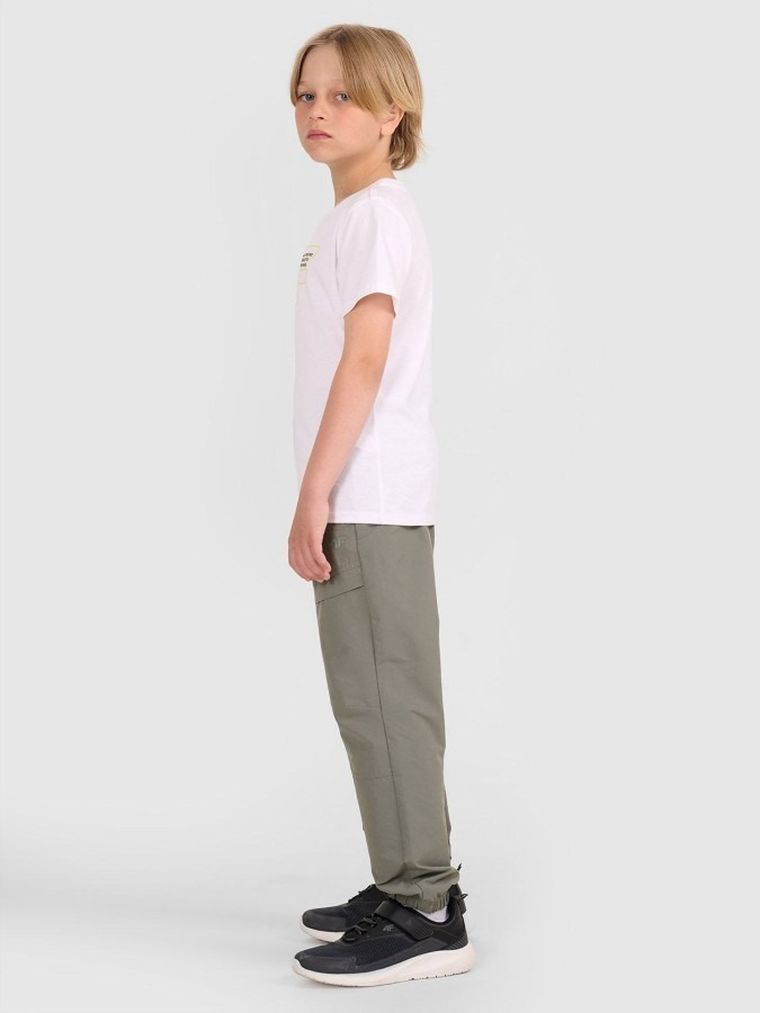 T-shirt chłopięcy, biały, 4F