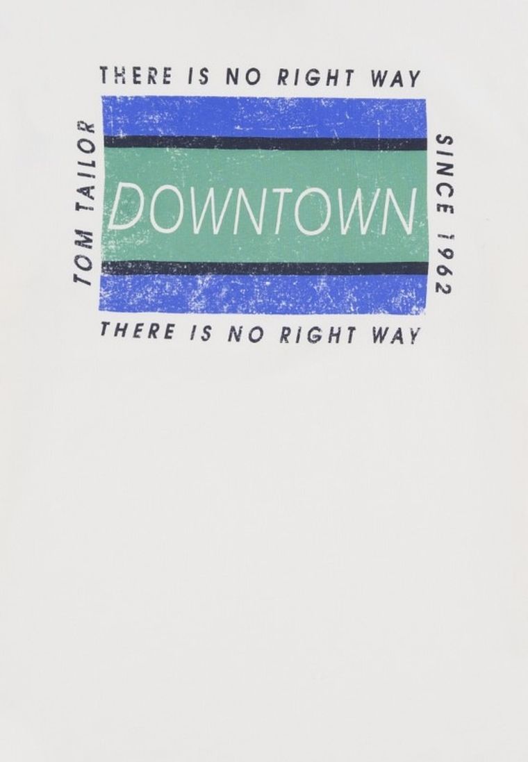 T-shirt chłopięcy, biały, Downtown, Tom Tailor