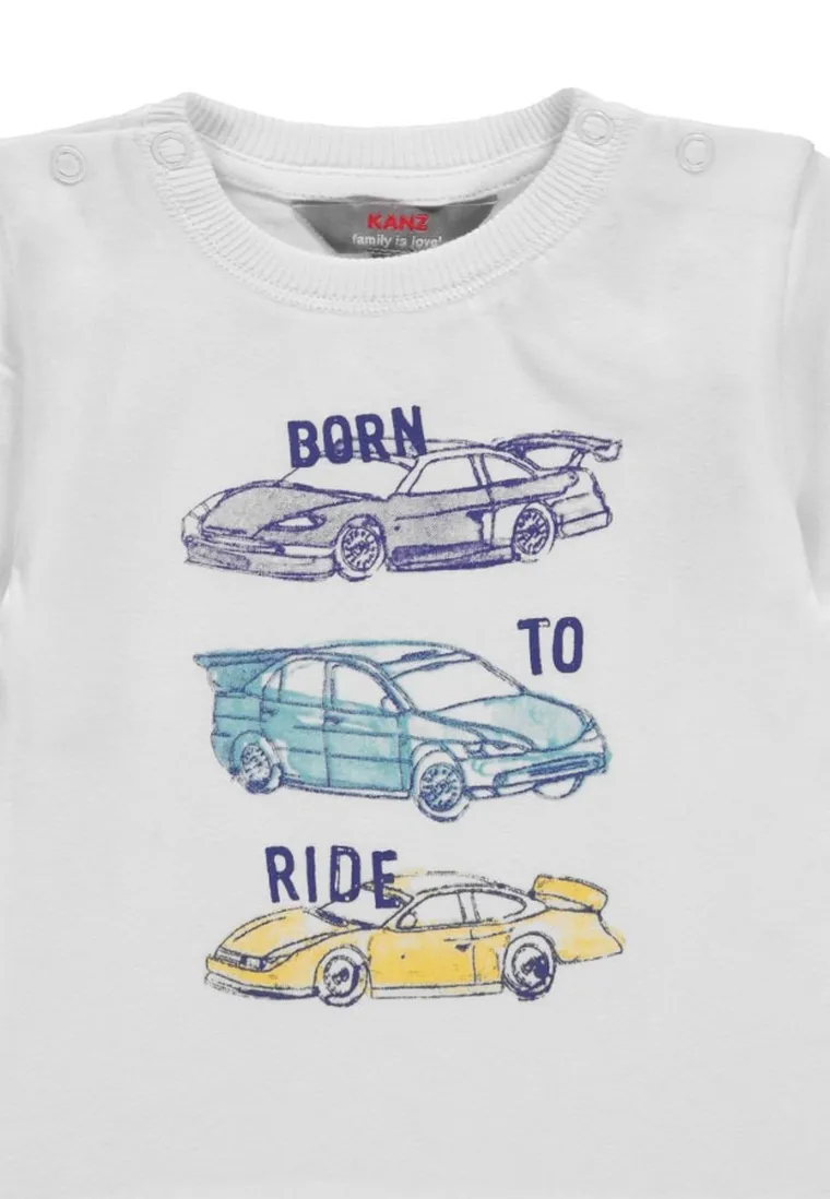 T-shirt chłopięcy, biały, Kanz
