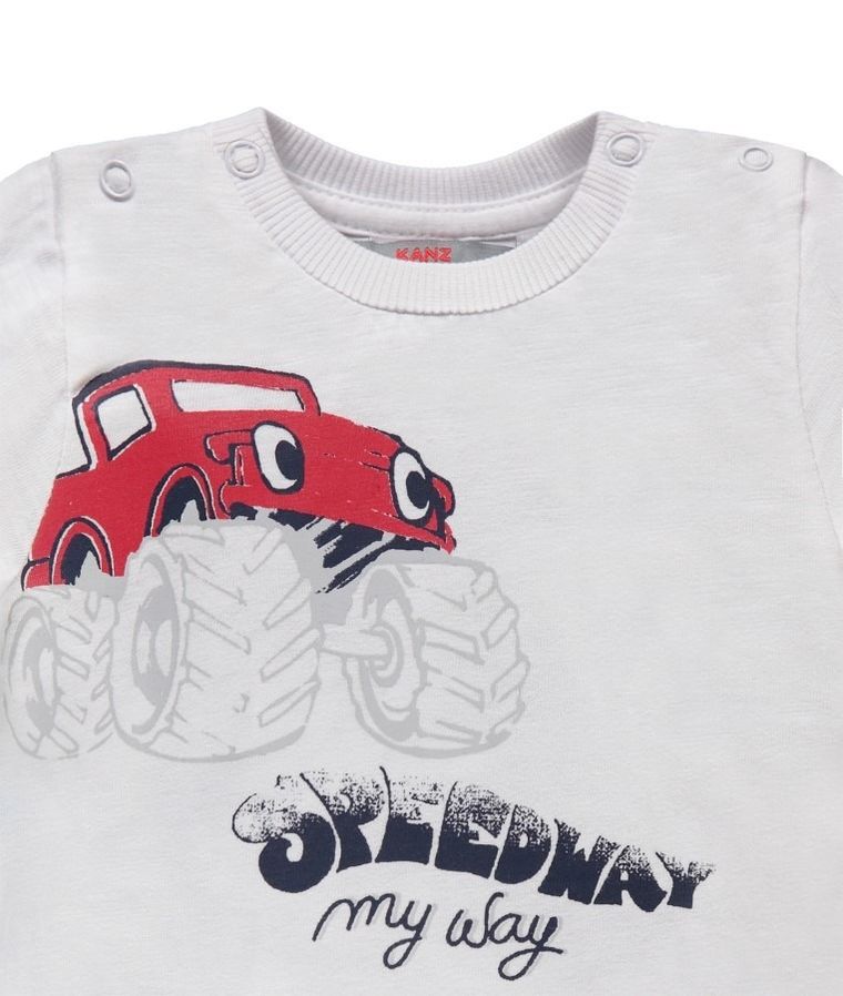 T-shirt chłopięcy, biały, Kanz