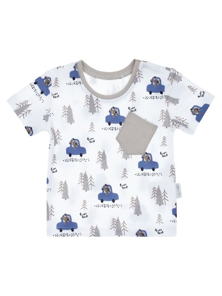 T-shirt chłopięcy, biały, Nicol