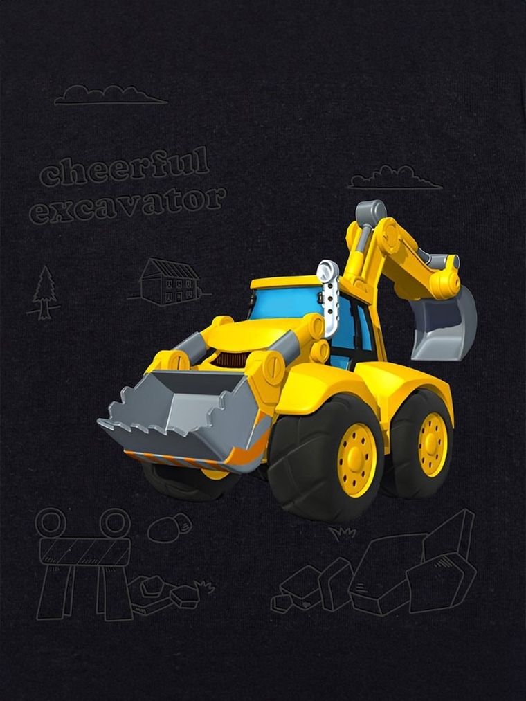 T-shirt chłopięcy, czarny, Tup Tup