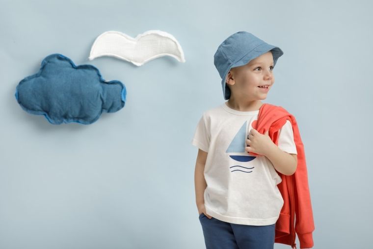 T-shirt chłopięcy, ecru, Sailor, Pinokio