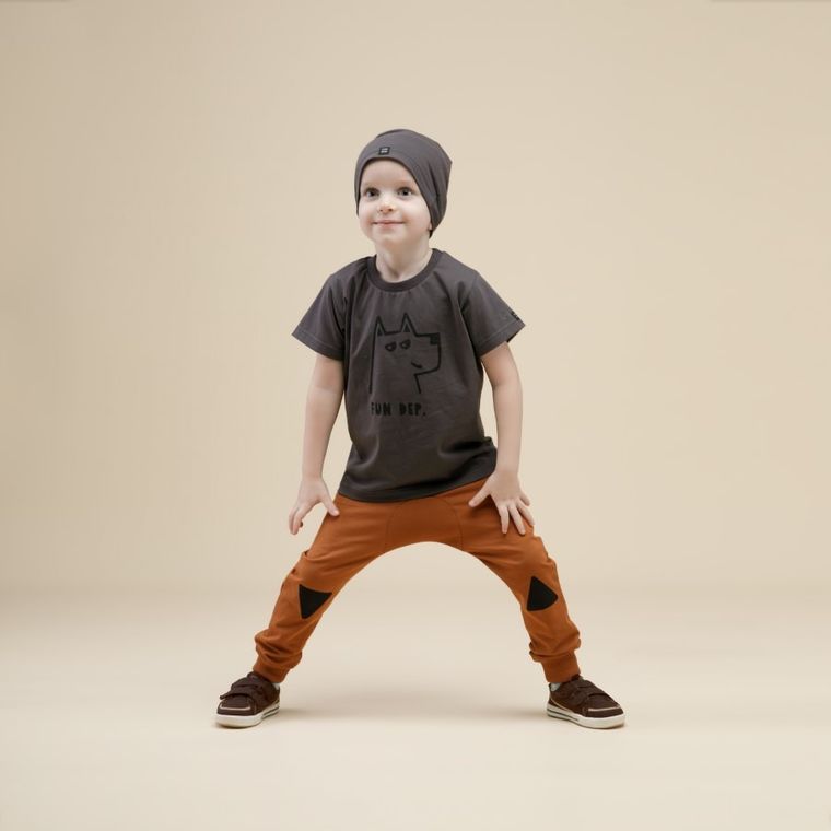 T-shirt chłopięcy, grafitowy, Pinokio