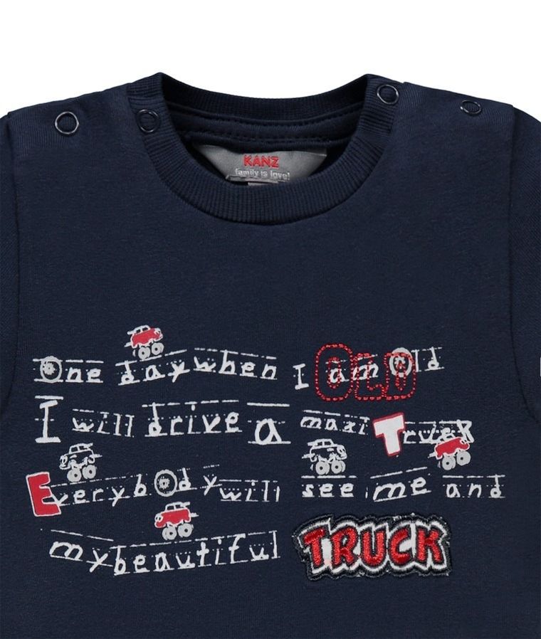 T-shirt chłopięcy, granatowy, Kanz