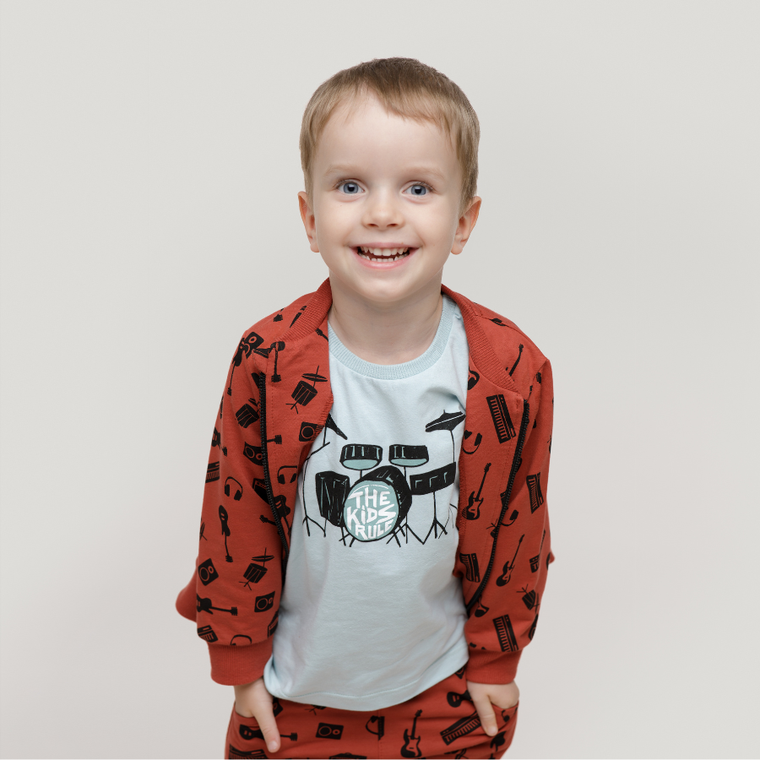 T-shirt chłopięcy, niebieski, Pinokio