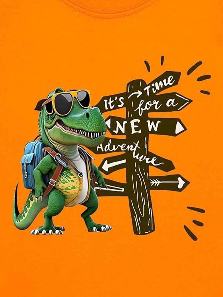 T-shirt chłopięcy, pomarańczowy, Tup Tup