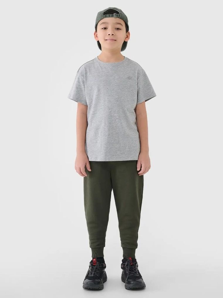 T-shirt chłopięcy, szary, 4F
