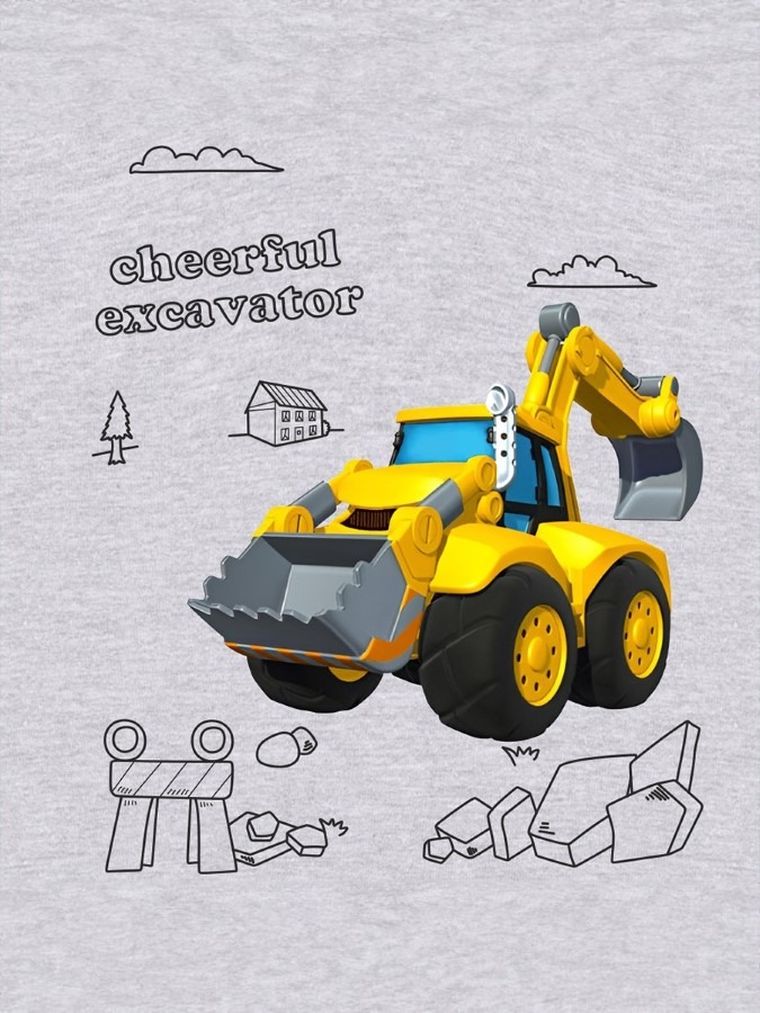 T-shirt chłopięcy, szary, Tup Tup