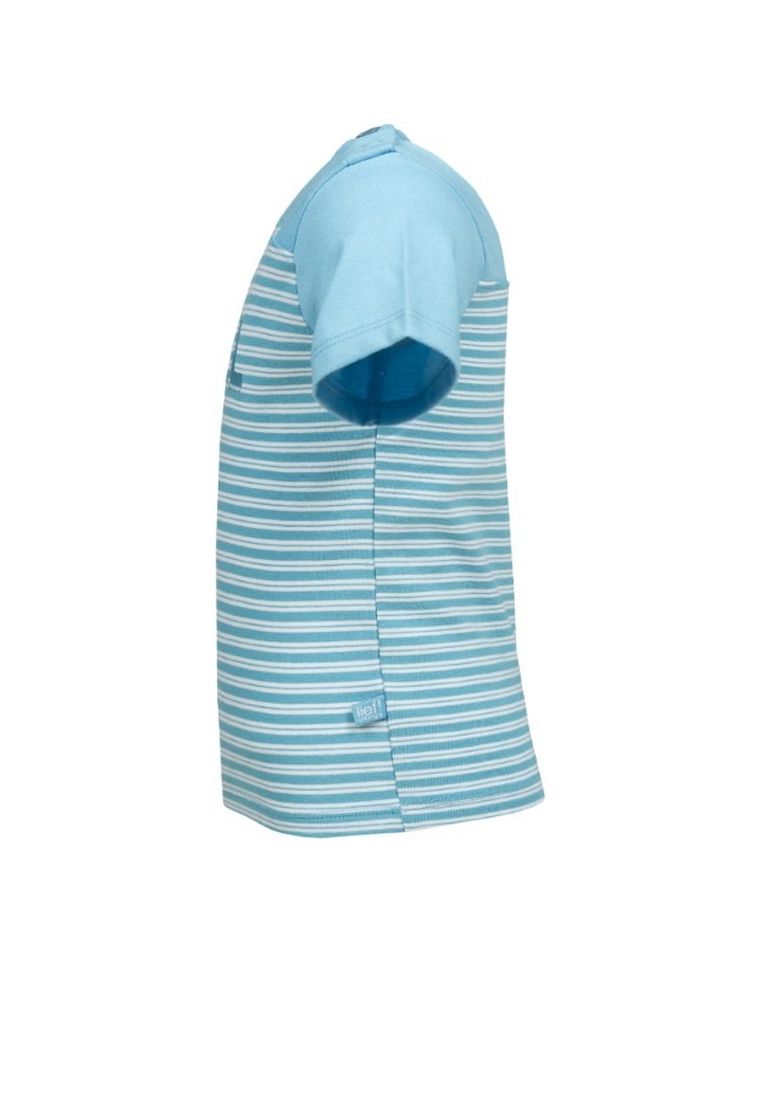 T-shirt chłopięcy z krótkim rękawem, niebieski, Lief