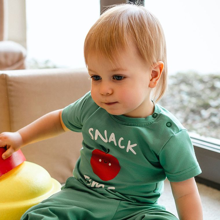 T-shirt chłopięcy, zielony, Eevi