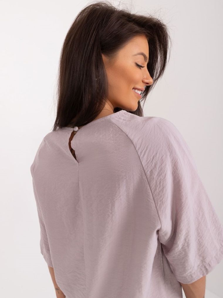 T-shirt damski, beżowy, Sublevel