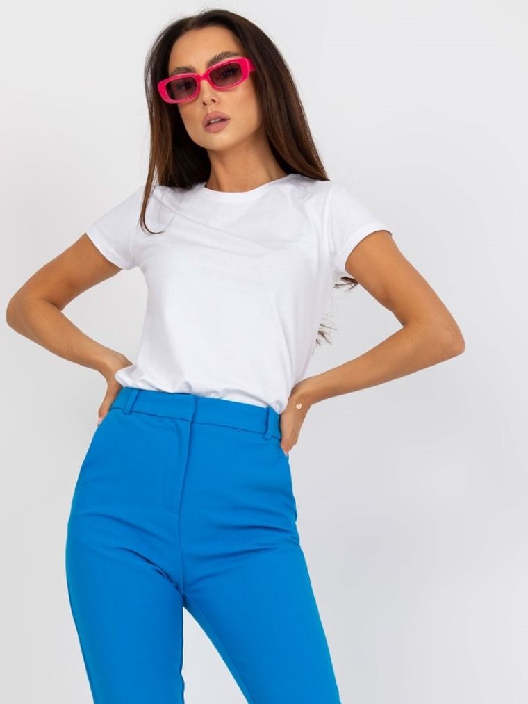 T-shirt damski, biały, Basic Feel Good