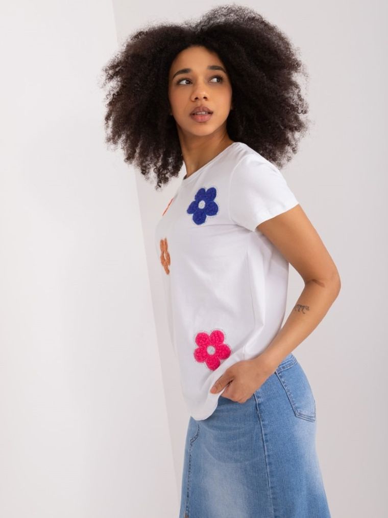 T-shirt damski, biały, Basic Feel Good