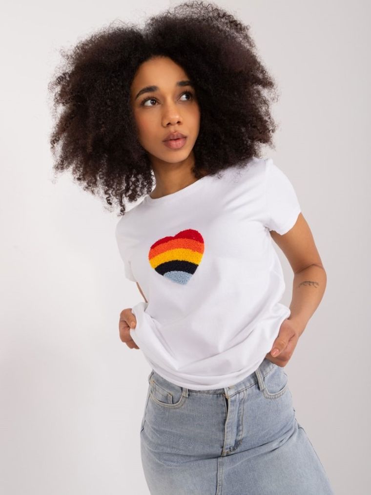 T-shirt damski, biały, Basic Feel Good