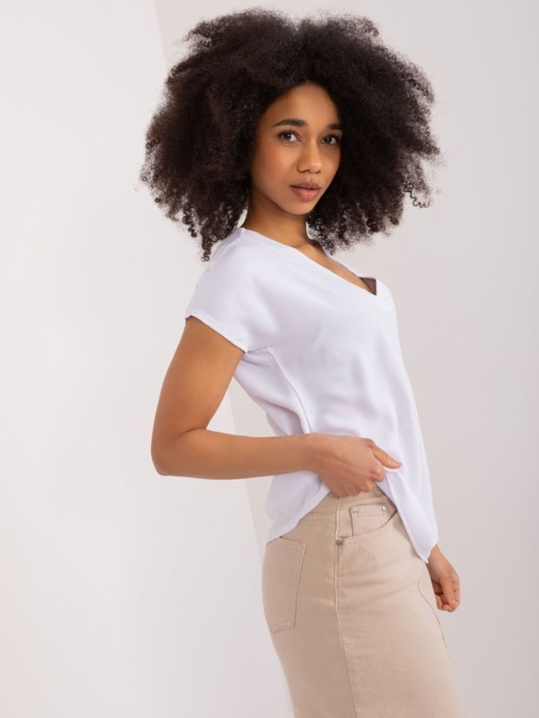 T-shirt damski, biały, Basic Feel Good