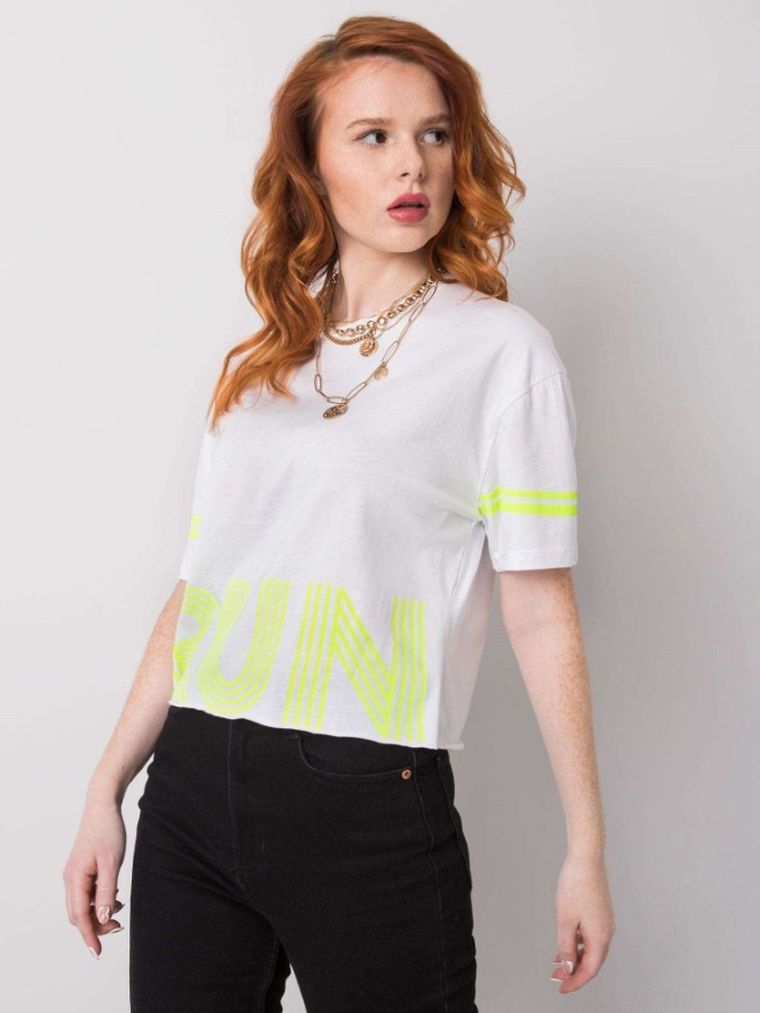 T-shirt damski, biały, H&B