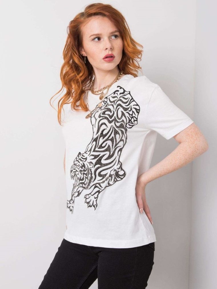 T-shirt damski, biały, H&B