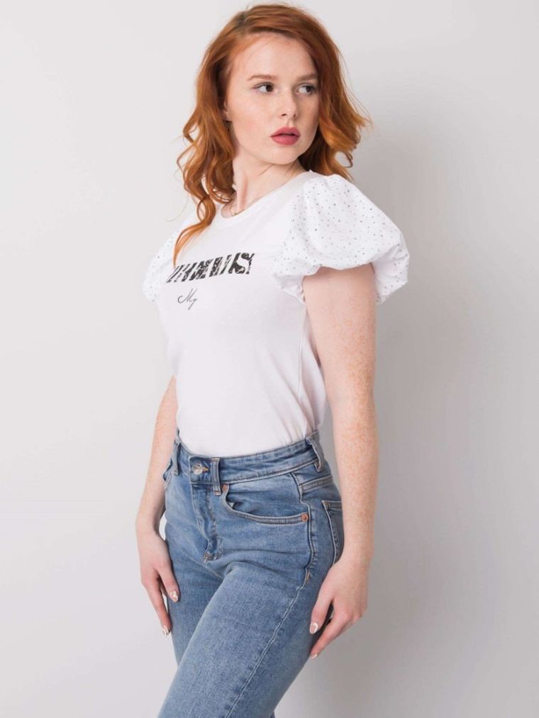 T-shirt damski, biały, H&B