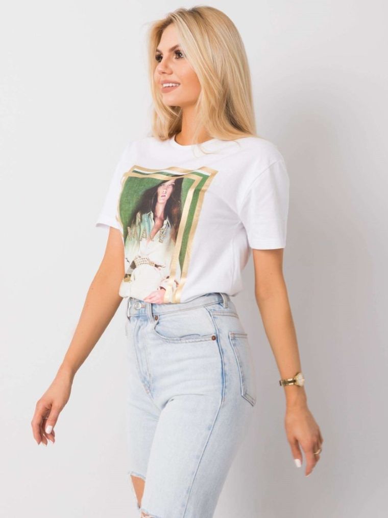 T-shirt damski, biały, H&B