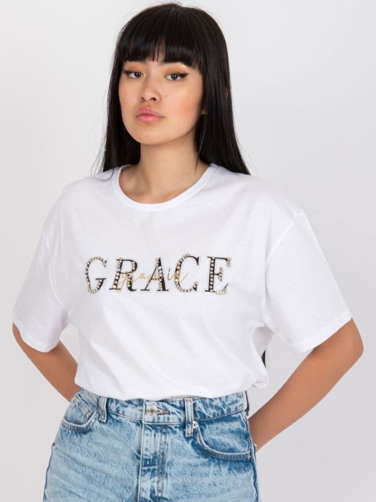 T-shirt damski, biały, H&B