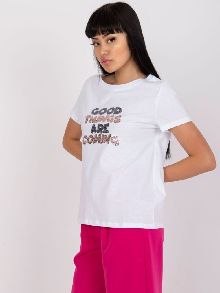 T-shirt damski, biały, Mariquita