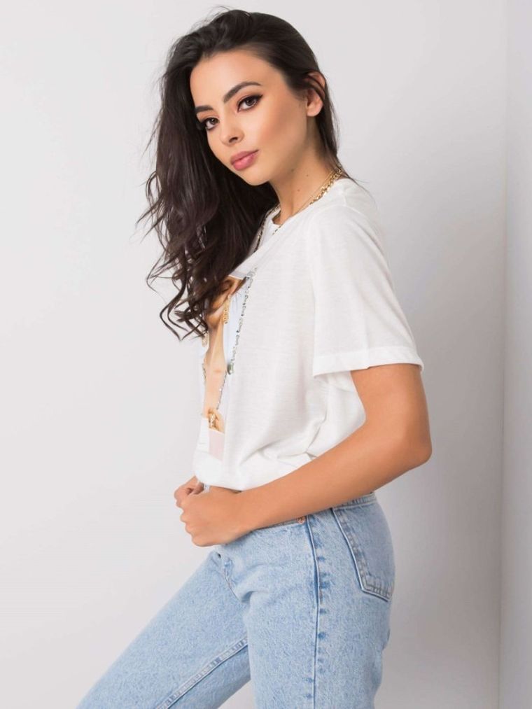 T-shirt damski, biały, Pepper & Mint