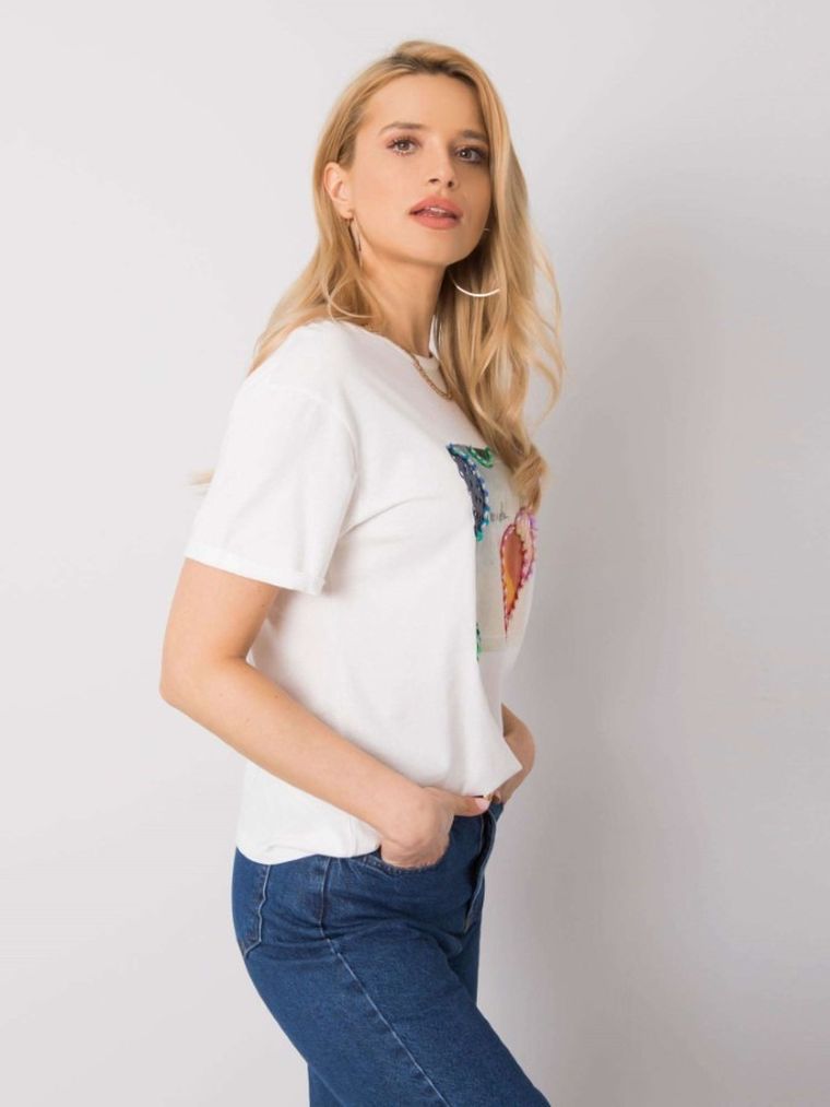 T-shirt damski, biały, Pepper & Mint