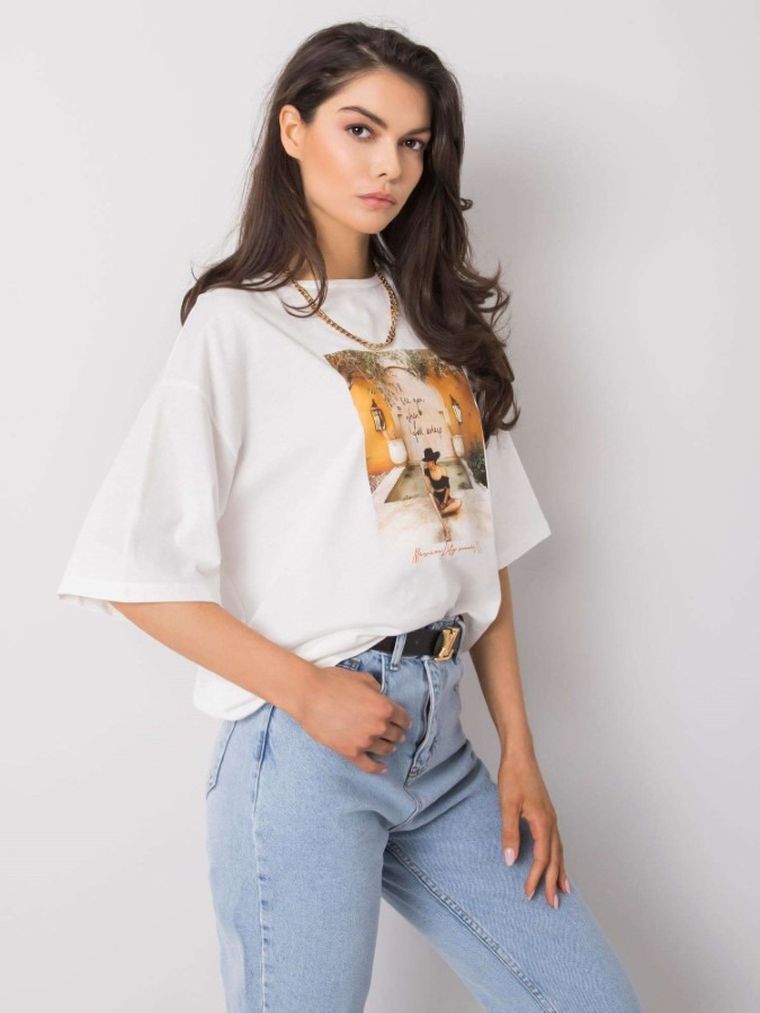 T-shirt damski, biały, Pepper & Mint